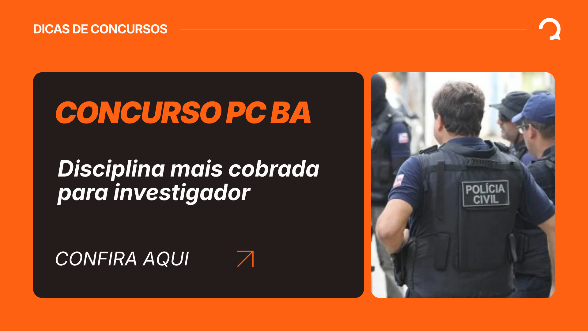 Concurso PC BA: qual é a disciplina de maior % para investigador?